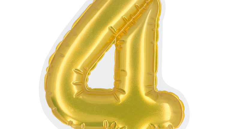 Boland Sticker Folieballon '4' goud