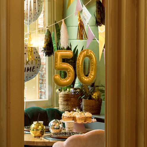 Boland Sticker Folieballon '8' goud