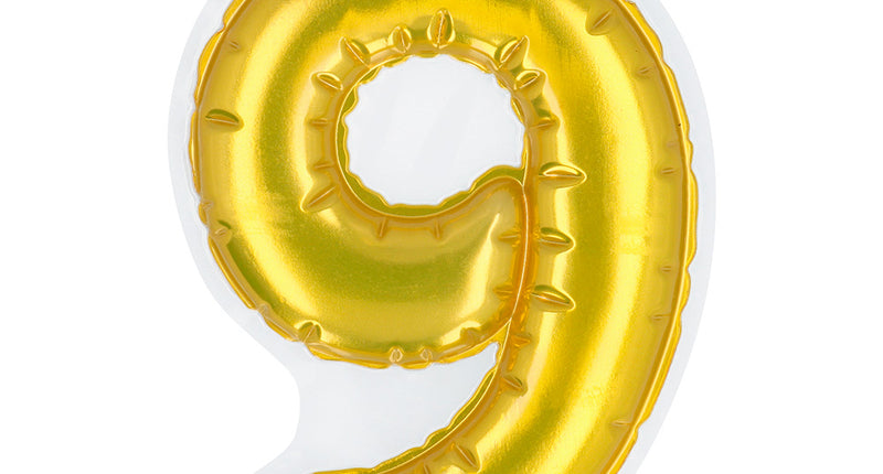 Boland Sticker Folieballon '9' goud
