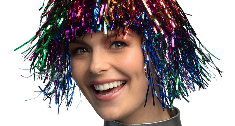 Boland Tinsel pruik Metallic veelkleurig