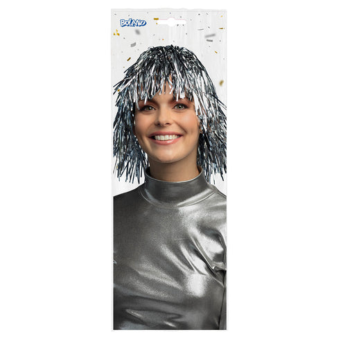 Boland Tinsel pruik Metallic zilver