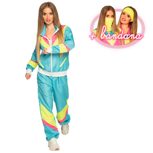 Boland Trainingspak Retro babe neon blauw