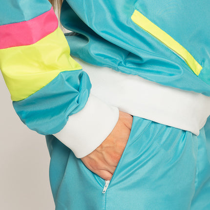 Boland Trainingspak Retro babe neon blauw