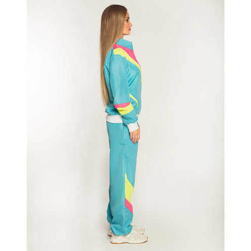 Boland Trainingspak Retro babe neon blauw