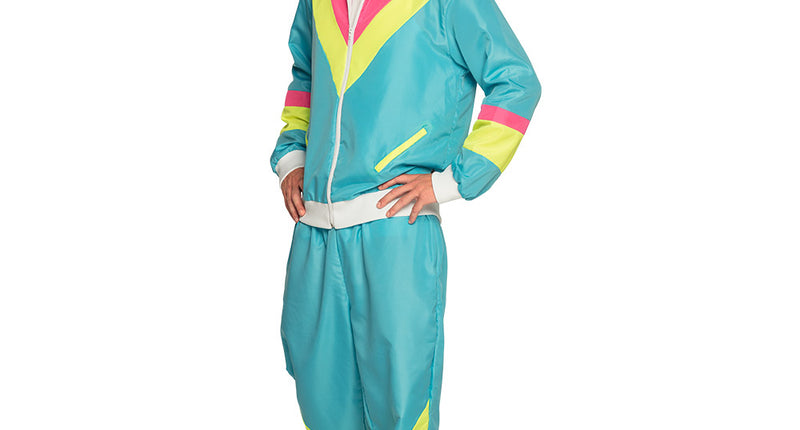 Boland Trainingspak Retro dude neon blauw