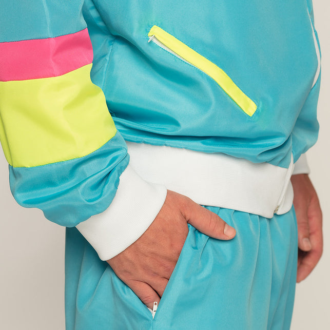 Boland Trainingspak Retro dude neon blauw