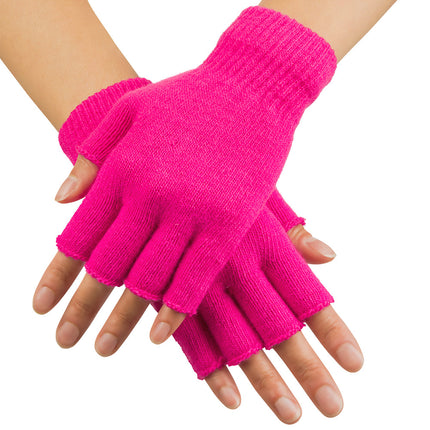 Boland Vingerloze handschoenen neon roze