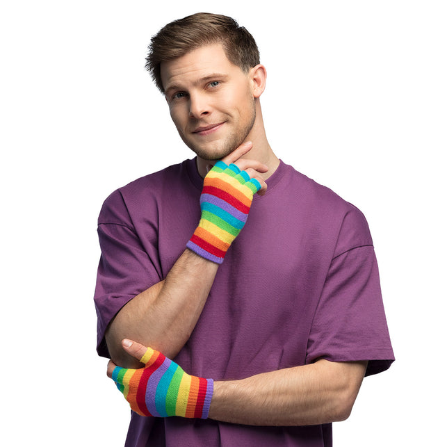 Boland Vingerloze handschoenen regenboog