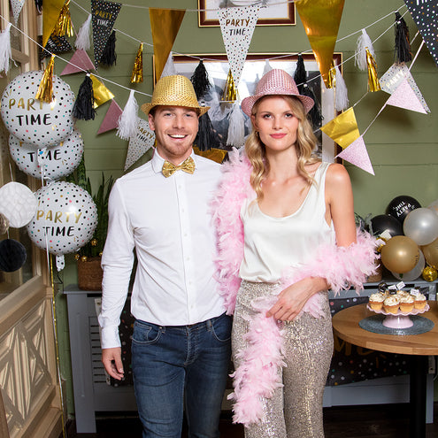 Boland Vlinderstrik goud pailletten glitter