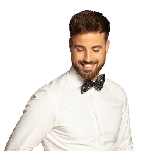 Boland Vlinderstrik zwart pailletten glitter