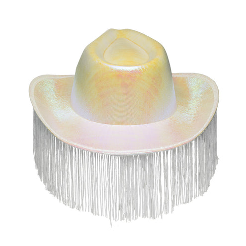 Boland Witte cowboyhoed met franjes Fabulous