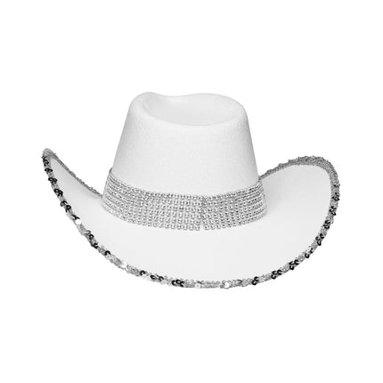 Boland Witte cowboyhoed met glitters