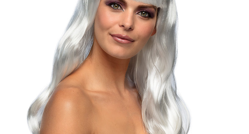 Boland Witte pruik lang golvend haar Chique