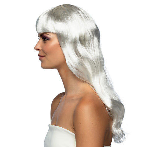 Boland Witte pruik lang golvend haar Chique