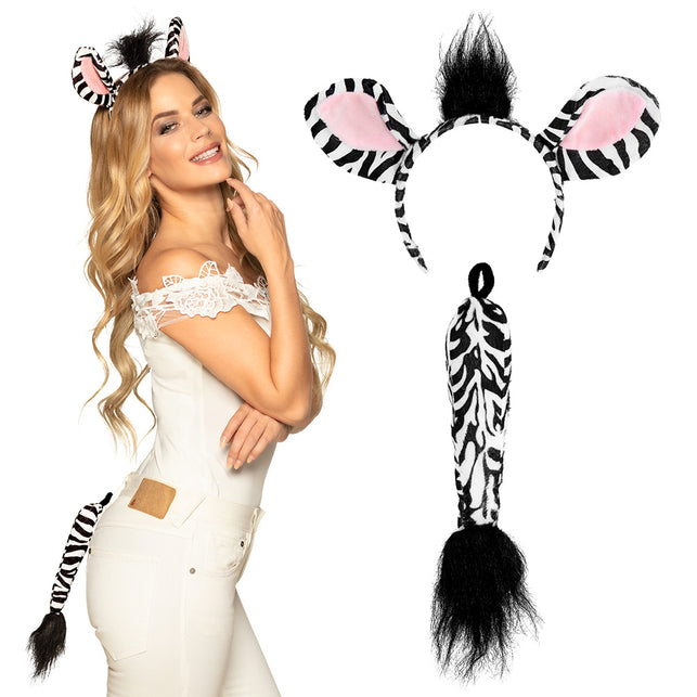 Boland Zebra oren en staart set