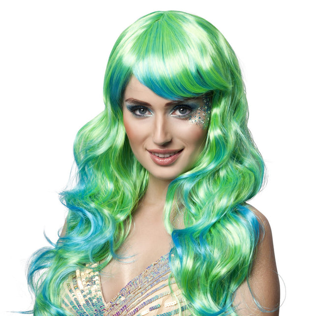 Boland Zeemeermin pruik aqua groen blauw