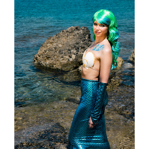 Boland Zeemeermin pruik aqua groen blauw