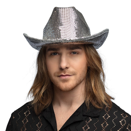 Boland Zilveren cowboyhoed glitter Texas
