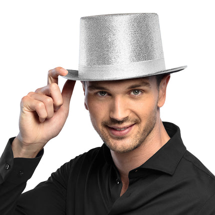 Boland Zilveren hoge hoed lurex