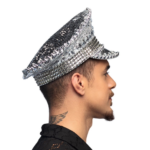 Boland Zilveren pet met studs Glam Festival