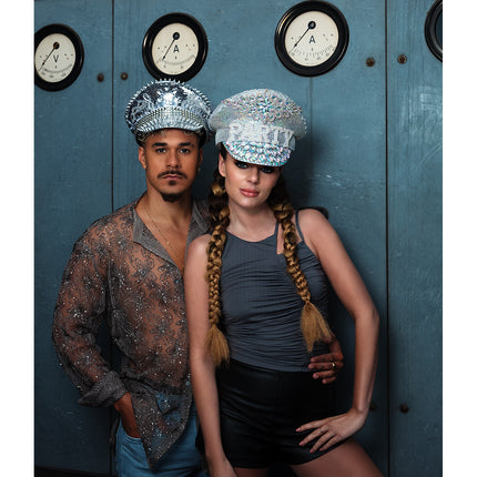 Boland Zilveren pet met studs Glam Festival