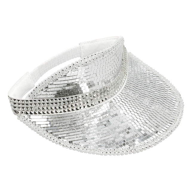 Boland Zilveren spiegel zonneklep glitter pailletten