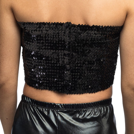 Boland Zwarte glitter festival top Sparkle (dames, M/L)
