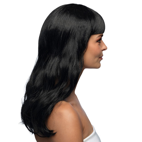 Boland Zwarte pruik lang golvend haar Chique