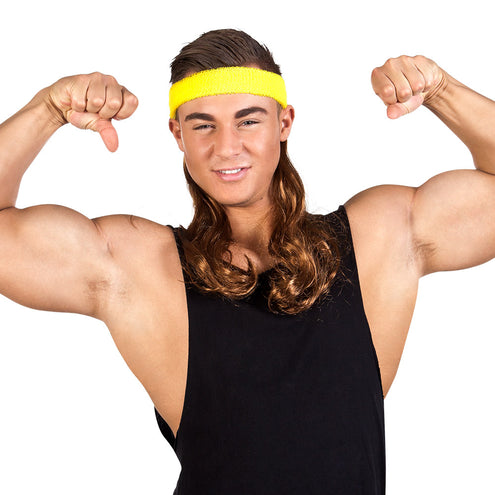 Boland Zweetband geel met haar