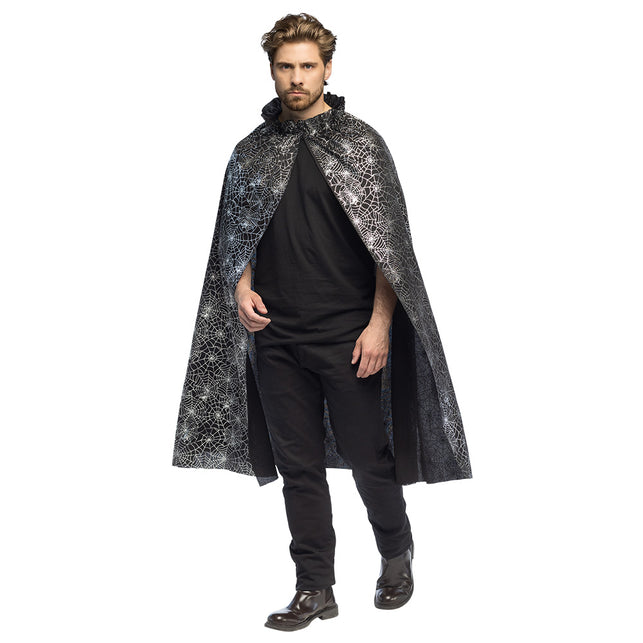 Cape Spider spinnenweb voor heren, open gedragen over donkere kleding