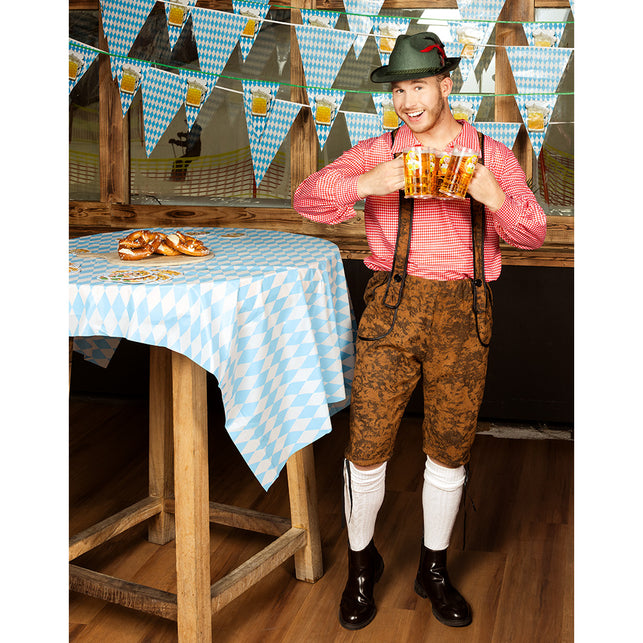 Diadeem Helena past bij een Beiers bierfeest met blauw-witte vlaggetjes, dirndl of lederhosen