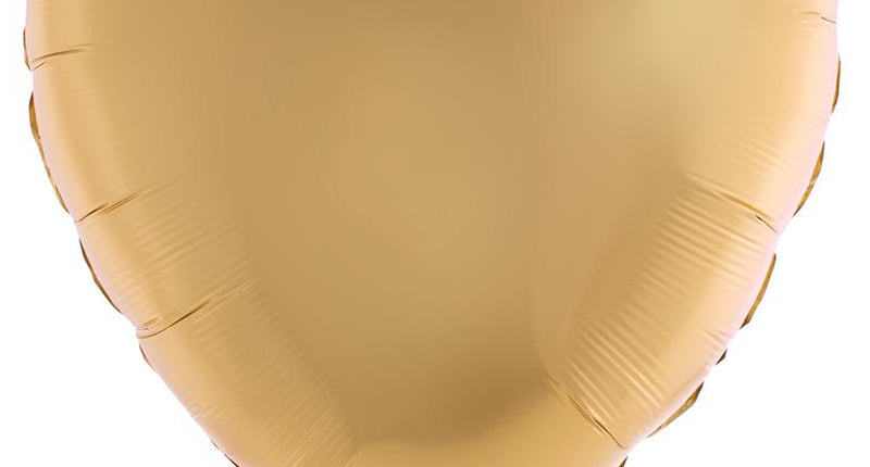 Folieballon hart goud mat, hartvormige folieballon van 80,5 x 75 cm met zachte satijnglans