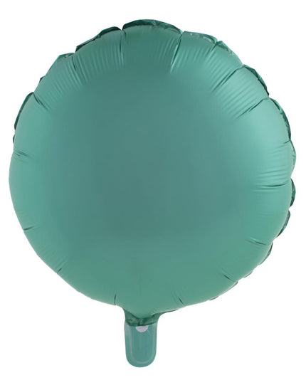Folieballon rond groen, effen matte folieballon van 45 cm met vulnek voor een themafeest