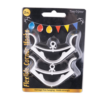 Funny Fashion 2 muurklemmen voor ballonslinger of vlaggenlijn