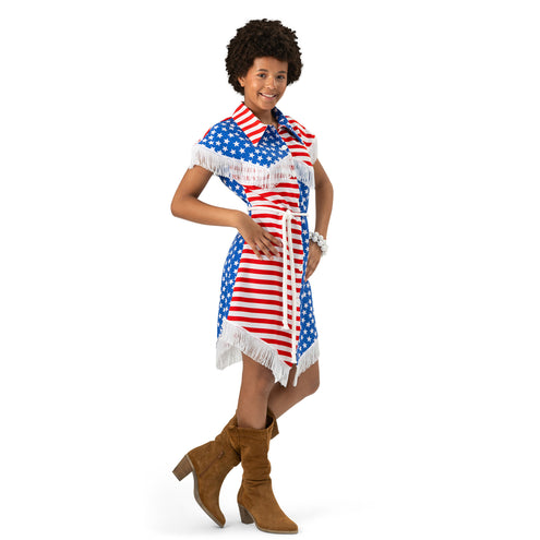 Funny Fashion Amerikaanse vlag jurk dames