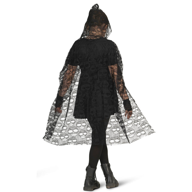 Funny Fashion Cape met schedels kant kinderen