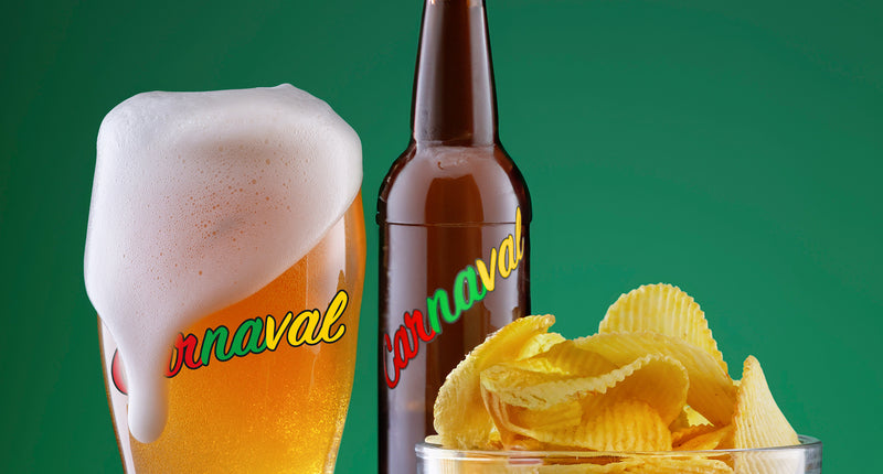 Funny Fashion Fles stickers rood geel groen carnaval