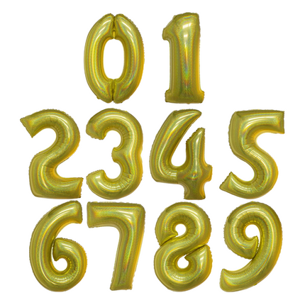 Funny Fashion Folieballon 41cm op stokje glitter goud