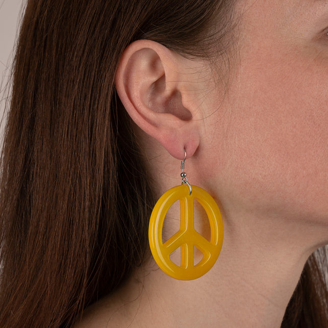 Funny Fashion Gele hippie oorbellen