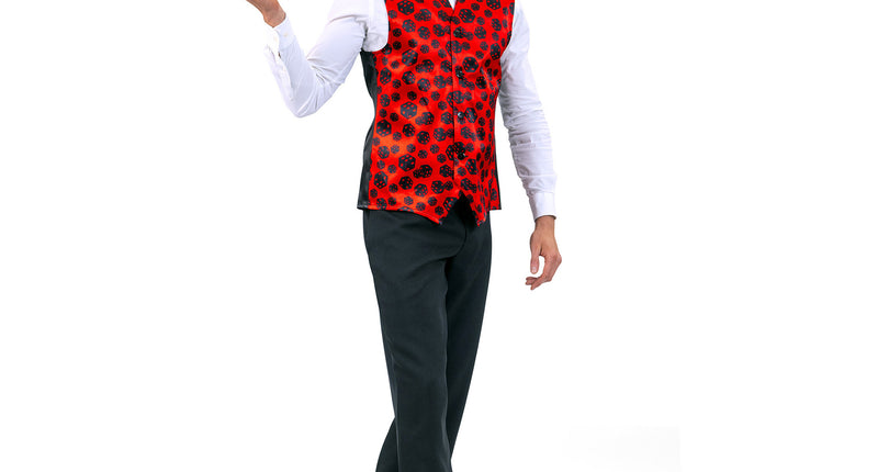 Funny Fashion Gilet dobbelstenen rood/zwart