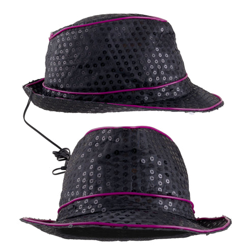 Funny Fashion Glitterhoed pailleten met licht blauw