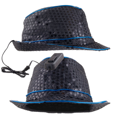 Funny Fashion Glitterhoed pailleten met licht groen