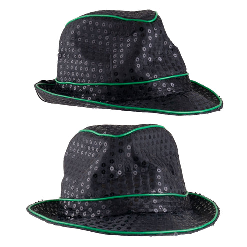 Funny Fashion Glitterhoed pailleten met licht paars