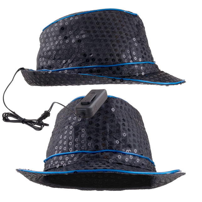 Funny Fashion Glitterhoed pailleten met licht paars