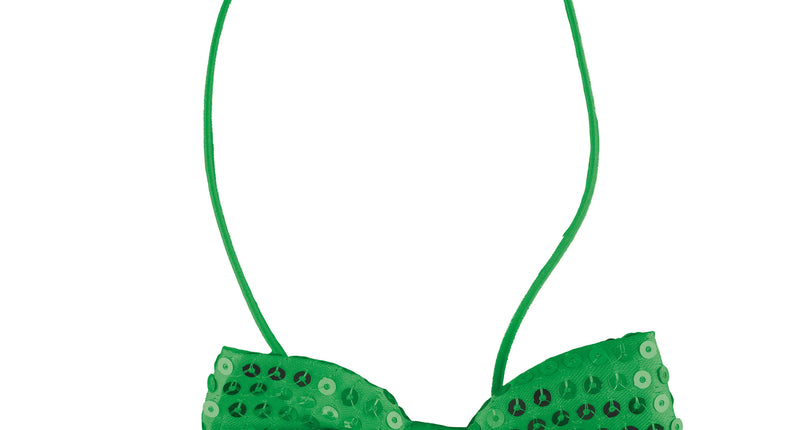 Funny Fashion Groene vlinderdas met pailletten