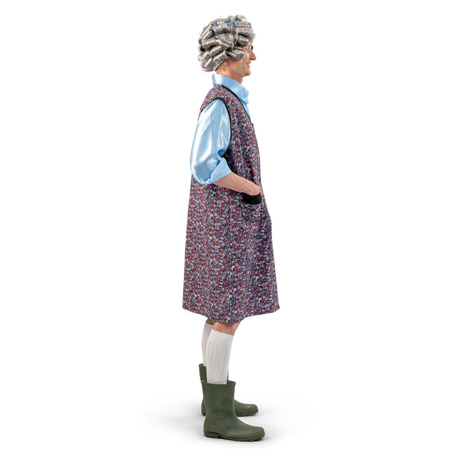 Funny Fashion Grootmoeder schort / Schoonmaakster schort met bloemen