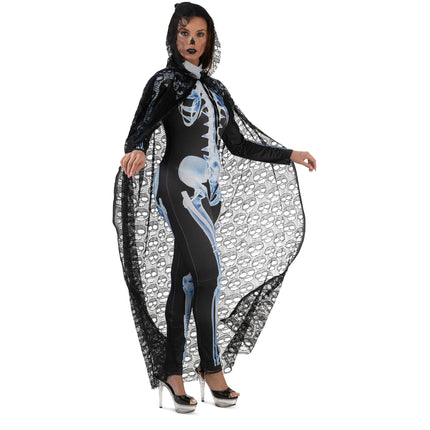Funny Fashion Halloween cape schedels kant