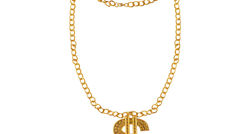 Funny Fashion Halsketting dollarteken goud of zilver