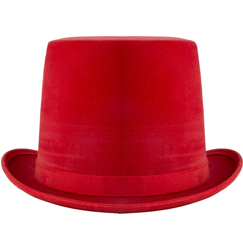 Funny Fashion Hoge hoed rood lederlook