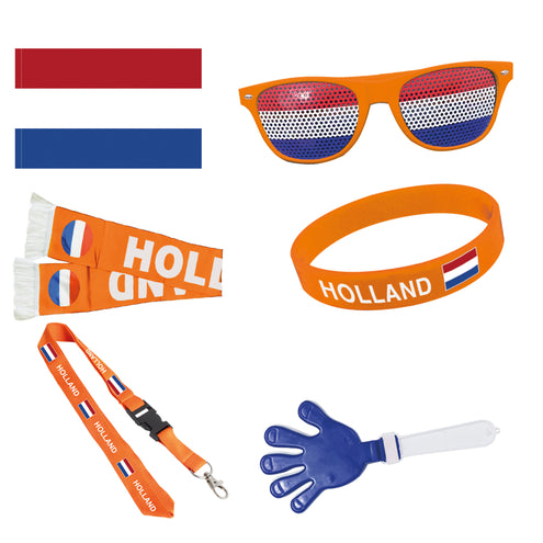 Funny Fashion Holland supporter pakket | Complete fan set met sjaal, vlag en meer
